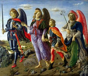 三位大天使和托比亚斯 作者 弗朗切斯科·波蒂奇尼（Francesco Botticini）