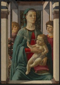 圣母子与两位天使 作者 弗朗切斯科·波蒂奇尼（Francesco Botticini）