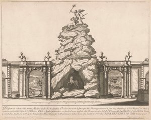 1726年的《奇纳河》（Prima Macchina）：赫拉克勒斯和九头蛇 作者 Francesco Faraone Aquila，根据 Alessandro Specchi