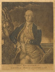 乔治·华盛顿 Esqr. 阁下，c. 1776 (mezzotint) 作者 弗朗切斯科·费尔戈拉（Francesco Fergola）