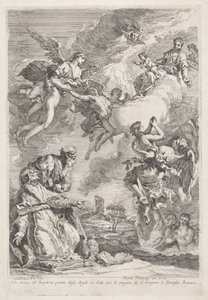 圣格雷戈里大帝和圣杰罗姆为炼狱中的灵魂祈祷
Molte Anime del Purgatorio portate dagli Angeli in Cielo per le pregiere di S. Gregorio I. Pontefice Romano（标题见实物）