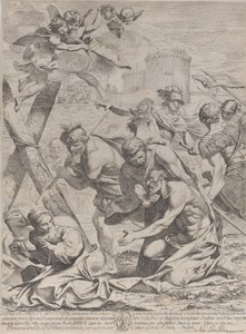 圣安德鲁在十字架前祈祷，1640-70。 作者 弗朗西斯科·乔瓦尼
