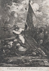 战斗场景，可能是18世纪。 作者 弗朗切斯科·朱塞佩·卡萨诺瓦（Francesco Giuseppe Casanova）
