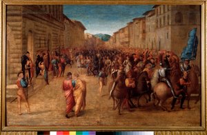法国国王查理八世于 1494 年 11 月进入佛罗伦萨（绘画