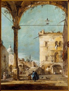 Francesco Guardi (1712-1793) 18 世纪巴黎，Musee Jacquemart Andre 绘画威尼斯的门廊 作者 弗朗切斯科·瓜迪（Francesco Guardi）