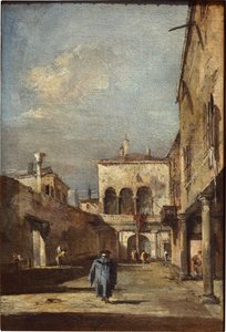 带庭院的建筑幻想 作者 弗朗切斯科·瓜迪（Francesco Guardi）