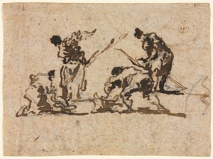 农民和渔夫工作，十八世纪。 作者 弗朗切斯科·瓜迪（Francesco Guardi）