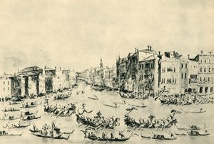 1943年中叶，威尼斯大运河上的帆船赛，1943年。 作者 弗朗切斯科·瓜迪（Francesco Guardi）