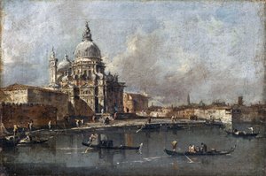 圣玛丽亚·德拉礼炮，威尼斯，约1780年 作者 弗朗切斯科·瓜迪（Francesco Guardi）