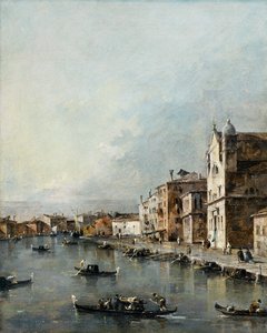 威尼斯大运河上的圣露西亚教堂（布面油画） 作者 弗朗切斯科·瓜迪（Francesco Guardi）