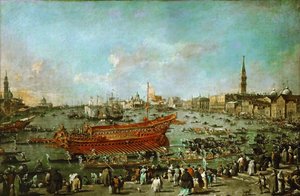 圣埃伦娜河附近的布金托罗河上的总督，1775-1780。 作者 弗朗切斯科·瓜迪（Francesco Guardi）