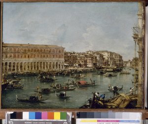 Fabbriche Nuove di Rialto的大运河景观，1756-60年 作者 弗朗切斯科·瓜迪（Francesco Guardi）