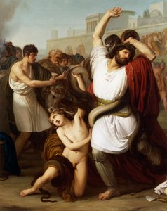 意大利，米兰，特洛亚牧师拉奥孔的绘画，细节 作者 Francesco Hayez