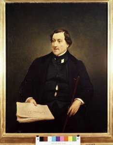 吉奥奇诺-罗西尼（1792-1868）的肖像--由海耶兹创作，米兰布雷拉博物馆，米兰 作者 Francesco Hayez