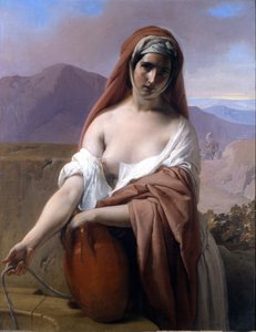 丽贝卡在井边。 弗朗切斯科·海耶兹（Francesco Hayez）的绘画。 布雷拉学院。 米兰 作者 弗朗切斯科·海耶兹（Francesco Hayez）