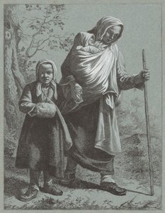 带着两个孩子的农妇，1764年。 作者 弗朗切斯科·伦敦尼奥（Francesco Londonio）