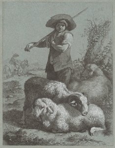 牧羊人男孩与羊群 作者 弗朗切斯科·伦敦尼奥（Francesco Londonio）