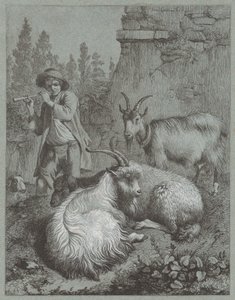 牧羊人与山羊吹笛子，1764年。