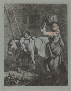 牧羊人对一个农妇说的话，17601764。 作者 弗朗切斯科·伦敦尼奥（Francesco Londonio）
