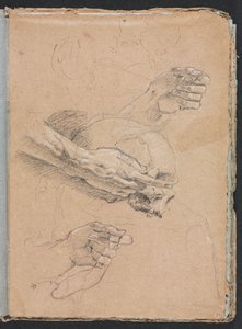 维罗纳素描本：手和头骨的研究第21页，1760年。 作者 弗朗切斯科·洛伦兹（Francesco Lorenzi）