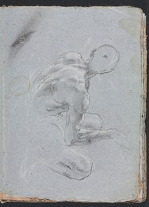 维罗纳素描本：从背面看男性裸体（第 9 页） 作者 弗朗切斯科·洛伦兹（Francesco Lorenzi）
