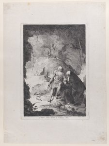 圣保罗隐士和圣安东尼修道院院长在风景中交谈，根据Pi...，约1784-1836。 作者 Francesco Novelli