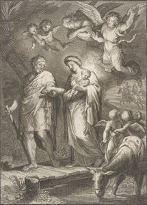 逃往埃及，1700-。 作者 弗朗切斯科·波兰扎尼（Francesco Polanzani）