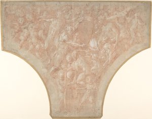 火神锻造丘比特的飞镖，1552-56年。 作者 弗朗切斯科·普里马蒂奇奥