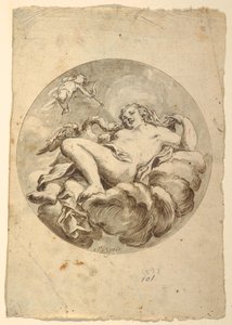 绘画，天花板壁画项目：莱达与天鹅》，约 1775 年