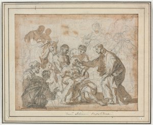 圣毛鲁斯的奇迹 作者 弗朗切斯科·索利米娜（Francesco Solimena）