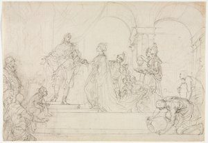 所罗门与示巴女王的会面 作者 弗朗切斯科·索利米娜（Francesco Solimena）