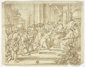 教皇为修女祈福 作者 弗朗切斯科·索利米娜（Francesco Solimena）