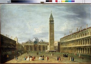 威尼斯的圣马可广场。弗朗切斯科-蒂罗尼（1745-1797 年）的作品。布面油画，72 x 109 厘米。阿尔赫国立博物馆