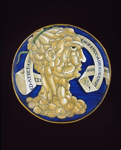 与阴茎复合头的盘子，c.1536（锡釉陶器，maiolica）