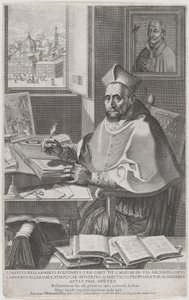 红衣主教罗伯托-贝拉米诺在他的办公桌前写作，1604年。