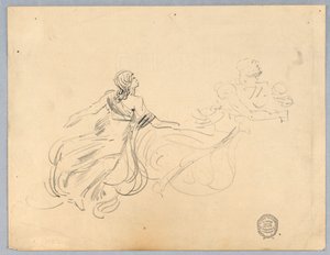 两个女性形象的素描 作者 弗朗西斯·奥古斯都·拉斯罗普