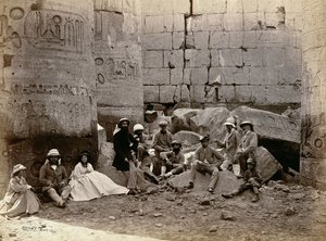 1862年在底特律，卡纳克，底比斯大厅合影