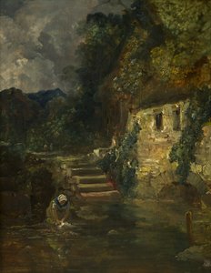 Tintern附近的一个磨坊，c。 1824-26（面板上的油，桃花心木） 作者 弗朗西斯·丹比