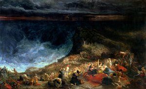 以色列的交付 - 法老和他的主人在1825年在红海淹没 作者 弗朗西斯·丹比