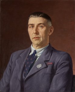 珀西瓦尔-亨利-马丁肖像，布里斯托尔邮局，约 1941-45 年（布面油画） 作者 弗朗西斯·多德