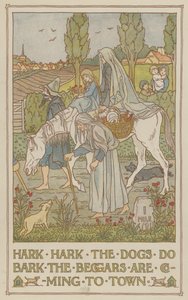 Hark hark the dogs do bark the beggars are coming to town (colour litho) 作者 弗朗西斯·唐金·贝德福德