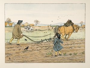 耕作者》，选自《4 and Twenty Toilers》，1900 年出版（彩色石版印刷）。1900 年（彩色印刷版） 作者 弗朗西斯·唐金·贝德福德