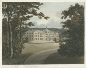 苏豪工厂：带有墨水轮廓的水彩绘画，编号[c 1798]