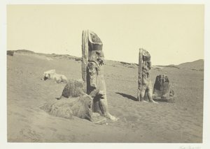 努比亚Wady Saboua的Colossi和Sphynx，1857年。