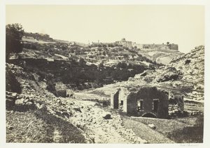 从恩罗格尔墙看耶路撒冷，1857年。 作者 弗朗西斯·弗里斯