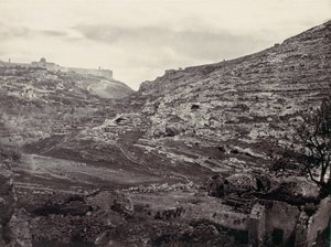 摩利亚山，耶路撒冷，从恩罗杰尔井看，约1857年。