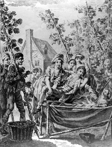 Hop Garden，由Christopher Smart撰写的“多场诗集”的插图，由Charles Grignion雕刻，1752年 作者 弗朗西斯·海曼