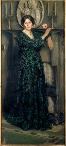 康乃馨女士》，约 1919 年（布面油画） 作者 弗朗西斯·亨利·纽伯里