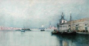 大运河上的月光（纸上水彩画）