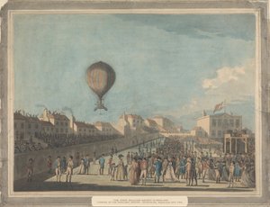 1784 年 9 月，从穆尔菲尔德炮兵场升空的英格兰第一支热气球